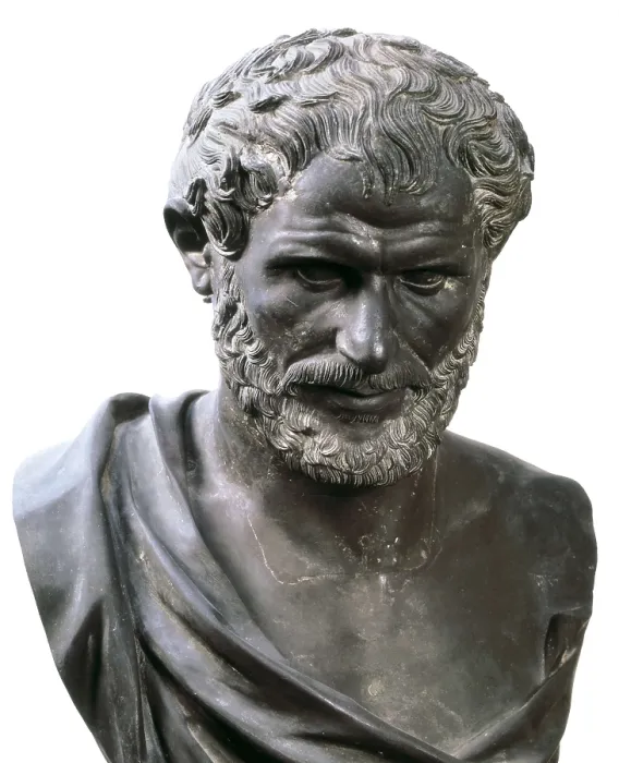 Framed Print : ARISTOTLE (384-332 BC). Roman art. Sculpture on bronze. ITALY. Naples. National Museum of Archaeology. AISA / Everett Collection**US SALES ONLY**