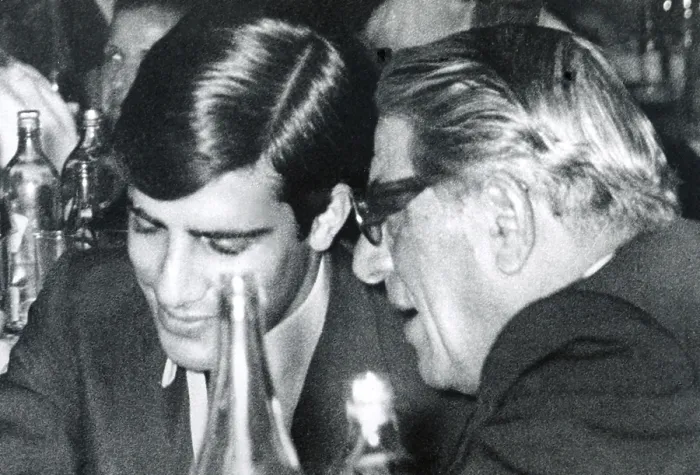 Framed Print : ARISTOTLE ONASSIS (right), with his son ALEXANDER ONASSIS, celebrating his son's 21st Birthday, Athens Greece, c. May 1 1969. Courtesy: CSU Archives / Everett Collection Framed Print : ARISTOTLE ONASSIS (right), with his son ALEXANDER ONASSIS, celebrating his son's 21st Birthday, Athens Greece, c. May 1 1969. Courtesy: CSU Archives / Everett Collection
