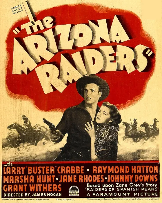 Framed Print : THE ARIZONA RAIDERS, from left: Larry Buster Crabbe, Marsha Hunt on window card, 1936 Framed Print : THE ARIZONA RAIDERS, from left: Larry Buster Crabbe, Marsha Hunt on window card, 1936