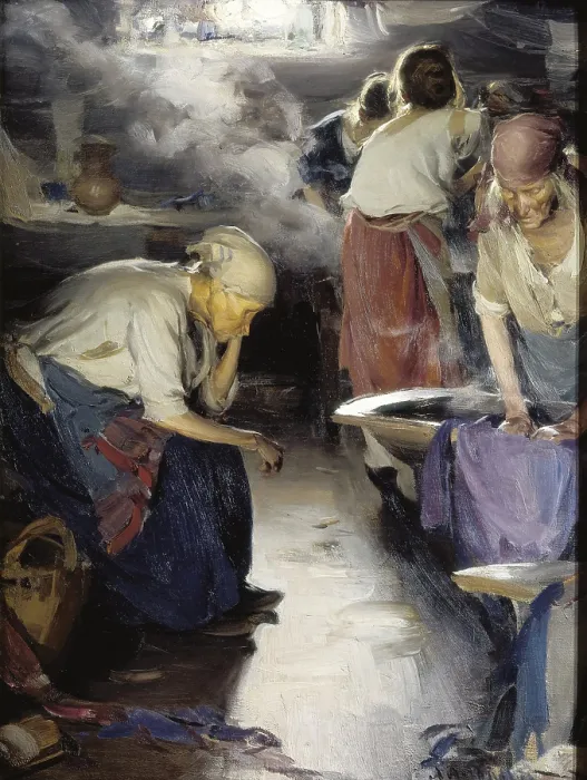 Framed Print : ARKHIPOV, Abraham Efimovitch(1862-1930). The Washerwomen. 1899. Oil on canvas. RUSSIA. Moscow. Tretyakov Gallery. AISA / Everett Collection**US SALES ONLY**