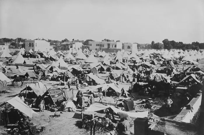 Framed Print : Armenian refugees in Relief Committee tents, Aintab, June 1909. 15, 000 were killed in the Armenian provinces of Turkey after the deposition of Sultan Abdul Hamid II