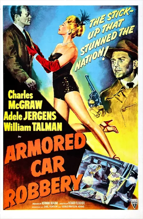 Framed Print : ARMORED CAR ROBBERY, US poster, from left: William Talman, Adele Jergens, Charles McGraw, 1950