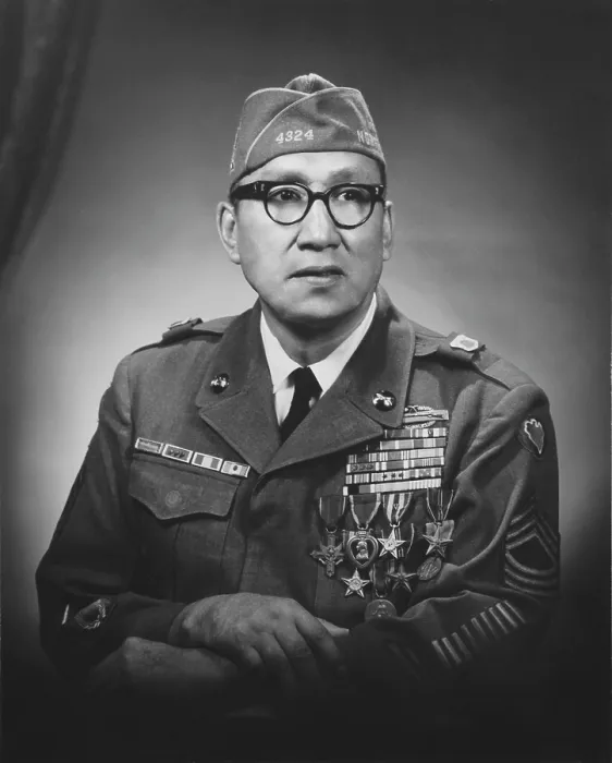 Framed Print : Army Master Sgt. Woodrow Keeble. ca. 1950s