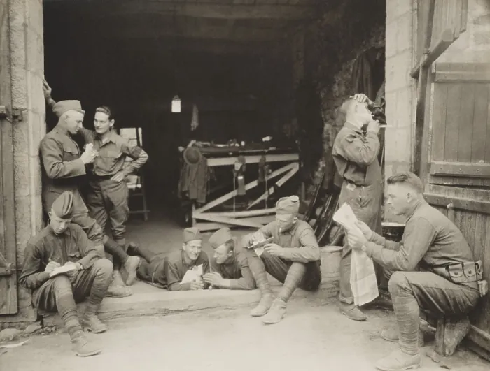 Framed Print : US Army Military Police off duty in France, Aug, 31, 1918