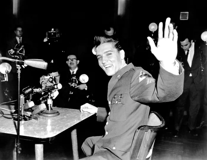 Framed Print : US Army recruit Elvis Presley, ca. 1958-60