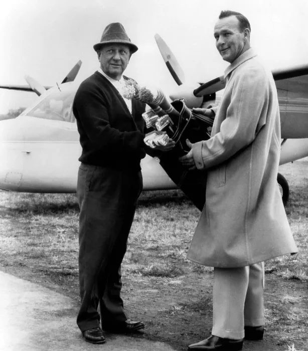 Framed Print : Arnold Palmer (right), American golfer, and his father, M.J. Palmer (left), Latrobe Pennsylvania, November 16, 1963. Courtesy: CSU Archives / Everett Collection