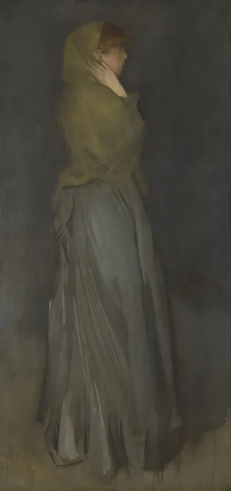 Framed Print : Arrangement in Yellow and Gray: Effie Deans, by James McNeill Whistler, c. 1876-78, American painting, oil on canvas