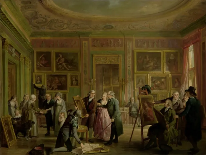 Framed Print : The Art Gallery of Josephus Augustinus Brentano, by Adriaan de Lelie, 1790-99, Dutch painting, oil on panel