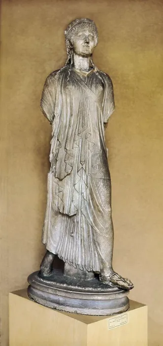Framed Print : Artemis. 6th c. - 5th c. BC. Archaic Greek art. Sculpture on marble. ITALY. Venice. Archaeological Museum. AISA / Everett Collection**US SALES ONLY** Framed Print : Artemis. 6th c. - 5th c. BC. Archaic Greek art. Sculpture on marble. ITALY. Venice. Archaeological Museum. AISA / Everett Collection**US SALES ONLY**
