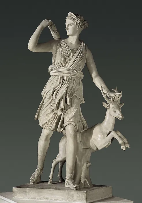 Framed Print : Artemis the Huntress, known as the Diana of Versailles'. 1st-2nd c. The Greek Artemis, goddess of the woods and hunt. Roman copy of a 2nd c