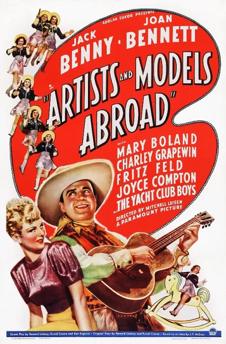 Framed Print : ARTISTS AND MODELS ABROAD, US poster art, from left: Joan Bennett, Jack Benny, 1938 Framed Print : ARTISTS AND MODELS ABROAD, US poster art, from left: Joan Bennett, Jack Benny, 1938