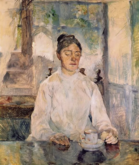 Framed Print : The Artist's Mother, Countess Adle de Toulouse-Lautrec at Breakfast, by Henri de Toulouse-Lautrec, 1881 - 1883, 19th Century, oil on canvas, 94 x 81 cm - France, Albi