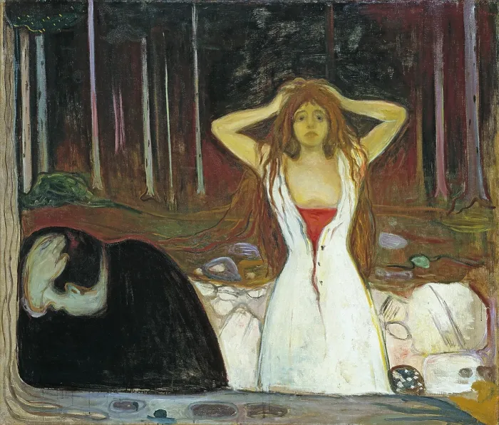 Framed Print : Ashes, 1895, by Edvard Munch, 1863-1944, Norwegian Expressionist painting, oil on canvas