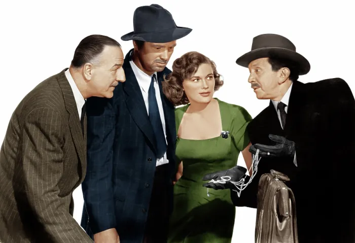 Framed Print : THE ASPHALT JUNGLE, from left: Louis Calhern, Sterling Hayden, Jean Hagen, Sam Jaffe, 1950