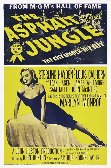 Framed Print : THE ASPHALT JUNGLE, Marilyn Monroe on 1954 poster art, 1950 Framed Print : THE ASPHALT JUNGLE, Marilyn Monroe on 1954 poster art, 1950