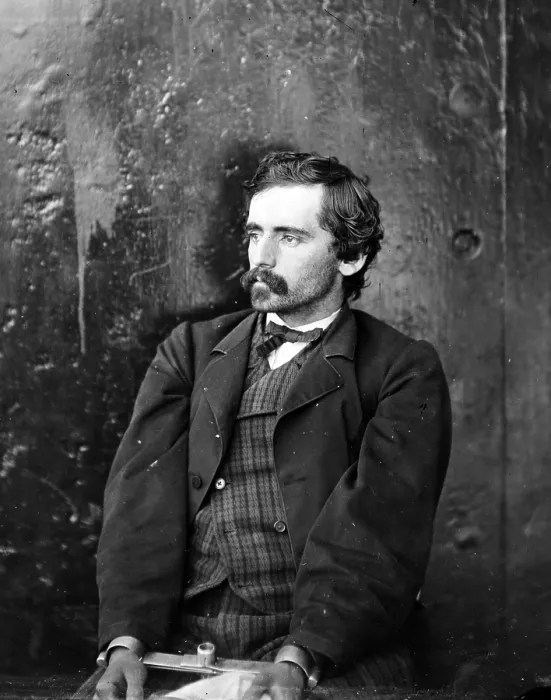 Framed Print : Assassins. Michael O'Laughlin, a conspirator, manacled. Photograph by Alexander Gardner, April 1865 Framed Print : Assassins. Michael O'Laughlin, a conspirator, manacled. Photograph by Alexander Gardner, April 1865