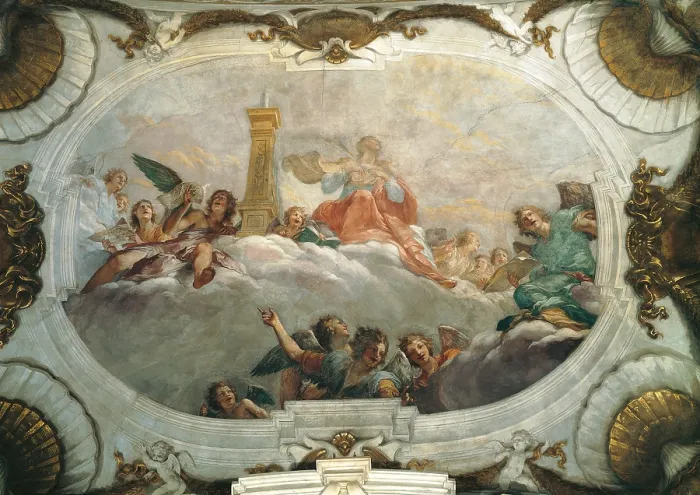 Framed Print : The Assumption of St Cecilia, by Franceschini Baldassarre known as Volterrano, 17th Century, - Italy, Tuscany, Florence, Santissima Annunziata Church. All Framed Print : The Assumption of St Cecilia, by Franceschini Baldassarre known as Volterrano, 17th Century, - Italy, Tuscany, Florence, Santissima Annunziata Church. All