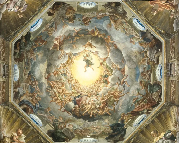 Framed Print : Assumption of the Virgin, by Antonio Allegri known as Correggio, 1526 - 1530 about, 16th Century, fresco, cm 1093 x 1195 - Italy, Emilia Romagna, Parma