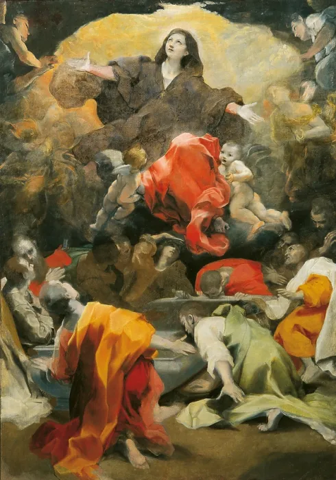 Framed Print : Assumption of the Virgin, by Federico Fiori known as Barocci (or Baroccio), 1604 - 1605 about, 17th Century, painting on canvas, cm 239 x 171 - Italy, Marche, Pesaro Urbino