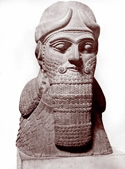 Framed Print : Assyria, from the Temple of Nabu, the head of the god of writing, Nimroud circa 811-783 BC, photo ca 1860