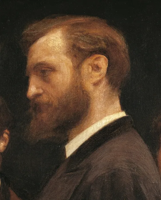 Framed Print : Ateliers des Batignolles, by Henri Fantin-Latour, 1870, 19th Century, oil on canvas, cm 204 x 273, 5 - France, Ile de France, Paris, Muse dOrsay, RF 2210. Detail