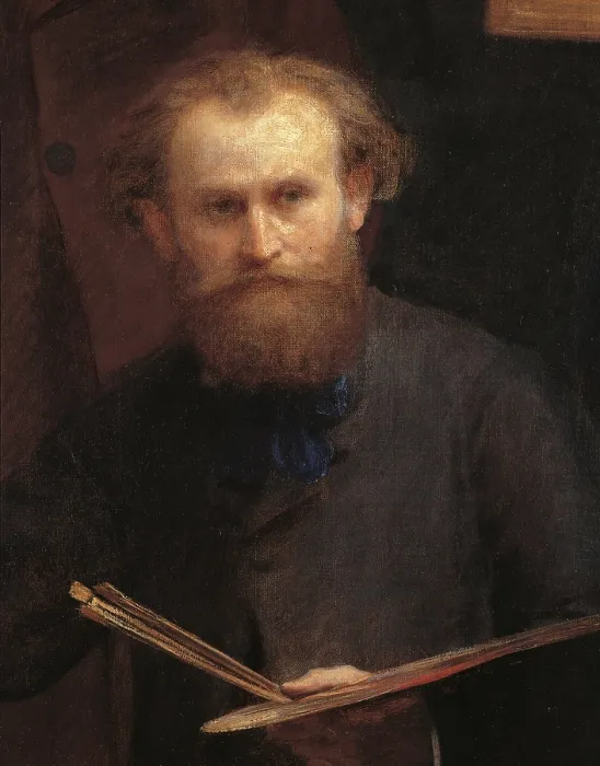 Framed Print : Ateliers des Batignolles, by Henri Fantin-Latour, 1870, 19th Century, oil on canvas, cm 204 x 273, 5 - France, Ile de France, Paris, Muse dOrsay, RF 2210. Detail