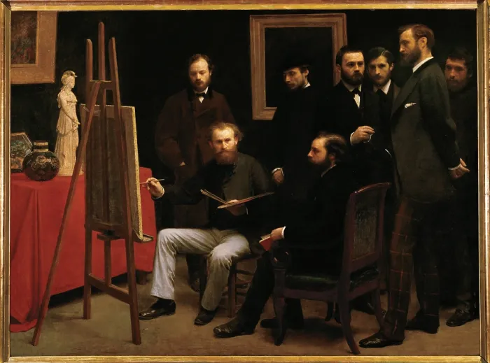 Framed Print : Ateliers des Batignolles, by Henri Fantin-Latour, 1870, 19th Century, oil on canvas, cm 204 x 273, 5 - France, Ile de France, Paris, Muse dOrsay, RF 2210. All Framed Print : Ateliers des Batignolles, by Henri Fantin-Latour, 1870, 19th Century, oil on canvas, cm 204 x 273, 5 - France, Ile de France, Paris, Muse dOrsay, RF 2210. All