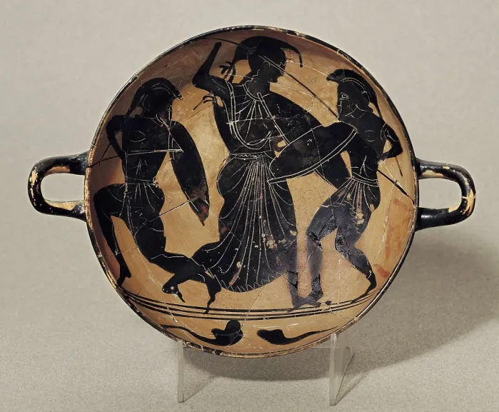 Framed Print : Athena fighting between Hector and Achilles. 6th c. BC. Attic black-figure kylix. Archaic Greek art. Ceramics. SPAIN. Barcelona. Archaeology Museum of Catalonia Framed Print : Athena fighting between Hector and Achilles. 6th c. BC. Attic black-figure kylix. Archaic Greek art. Ceramics. SPAIN. Barcelona. Archaeology Museum of Catalonia