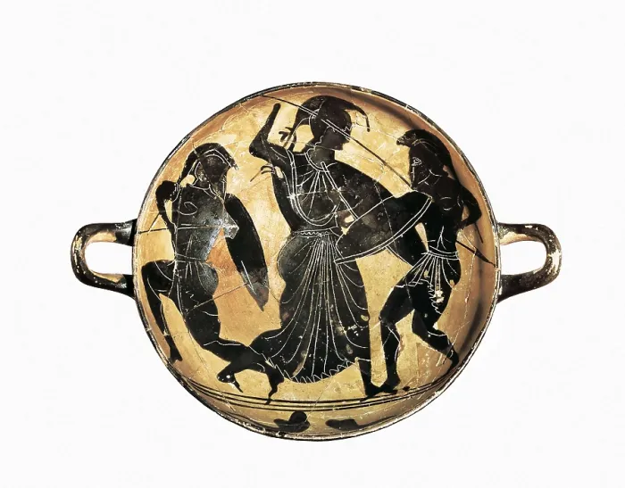 Framed Print : Athena fighting between Hector and Achilles. 6th c. BC. Attic black-figure kylix. Archaic Greek art. Ceramics. SPAIN. Barcelona. Archaeology Museum of Catalonia Framed Print : Athena fighting between Hector and Achilles. 6th c. BC. Attic black-figure kylix. Archaic Greek art. Ceramics. SPAIN. Barcelona. Archaeology Museum of Catalonia