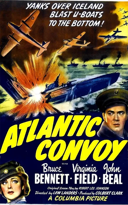 Framed Print : ATLANTIC CONVOY, US poster, center right: Bruce Bennett, bottom left: Virginia Field, 1942