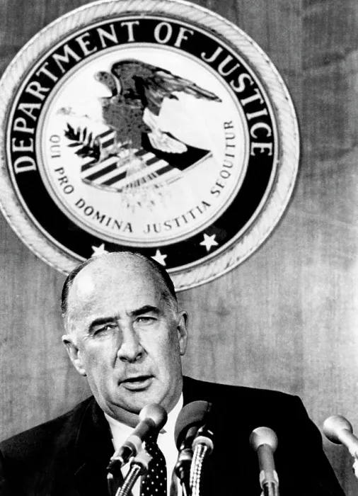 Framed Print : Attorney General John Mitchell at a news conference in Washington D.C. January 19, 1971.. Courtesy: CSU Archives  /  Everett Collection