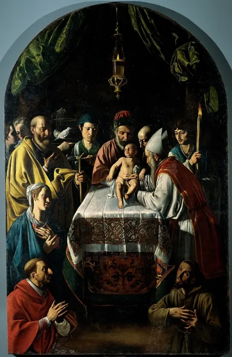 Framed Print : attributed d'Enrico (Errico) Antonio know as Tanzio da Varallo, The Circumcision, 1612 - 1614, 17th Century, oil on rounded canvas, Italy, Abruzzo, Fara San Martino, Chieti Framed Print : attributed d'Enrico (Errico) Antonio know as Tanzio da Varallo, The Circumcision, 1612 - 1614, 17th Century, oil on rounded canvas, Italy, Abruzzo, Fara San Martino, Chieti