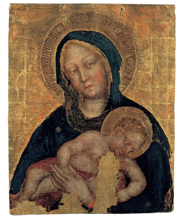 Framed Print : attributed Gentile di Niccol detto Gentile da Fabriano, Madonna and Child, 1370 - 1427, 14th Century, panel, Italy, Emilia Romagna, Ferarra, National Gallery of Art