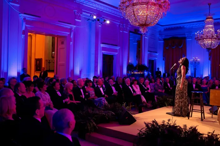 Framed Print : Audra McDonald performs at the White House during the National Governors Association Dinner. Feb. 24, 2013. (BSLOC_2015_3_98)