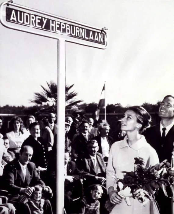 Framed Print : Audrey Hepburn, Mel Ferrer at her birthplace, Doorn, Holland. Courtesy: CSU Archives  /  Everett Collection