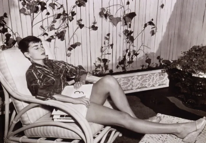 Framed Print : Audrey Hepburn resting with a script in her lap, 1954. Courtesy: CSU Archives  /  Everett Collection
