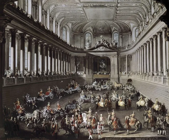 Framed Print : Austria (1743). Parade of the Spanish horse riding in Vienna. Oil on canvas. MEYTENS, Martin van (1695-1770). AUSTRIA. Vienna Framed Print : Austria (1743). Parade of the Spanish horse riding in Vienna. Oil on canvas. MEYTENS, Martin van (1695-1770). AUSTRIA. Vienna