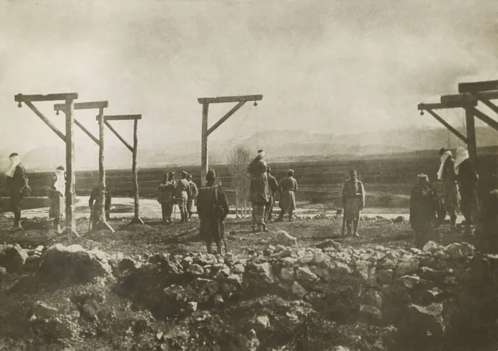 Framed Print : Austrian soldiers executing Serbian civilians by hanging during World War 1 Framed Print : Austrian soldiers executing Serbian civilians by hanging during World War 1