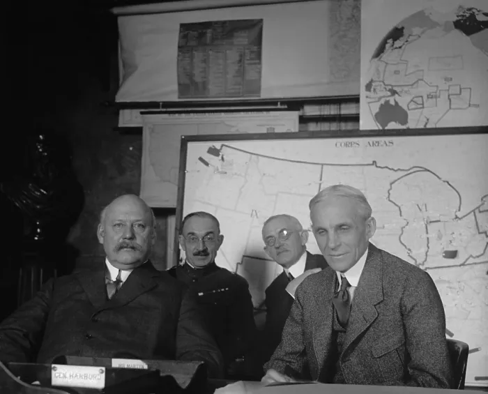 Framed Print : Auto magnate Henry Ford with John Weeks Secretary of War. January 10 1922. (BSLOC_2010_18_129)