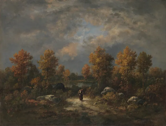 Framed Print : AUTUMN: THE WOODLAND POND, by Narcisse Virgilio Diaz, 1867, French painting, oil on canvas Framed Print : AUTUMN: THE WOODLAND POND, by Narcisse Virgilio Diaz, 1867, French painting, oil on canvas