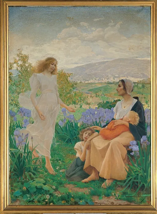 Framed Print : Auxilium ex alto, by Alfredo Savini, 1896, 19th Century, - Italy, Emilia Romagna, Bologna, Municipal Art Collection