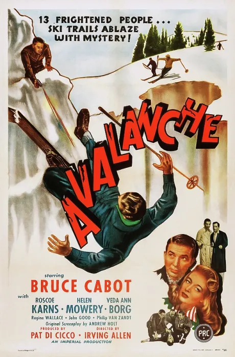 Framed Print : AVALANCHE, bottom l-r: Bruce Cabot, Helen Mowery on poster art, 1946 Framed Print : AVALANCHE, bottom l-r: Bruce Cabot, Helen Mowery on poster art, 1946