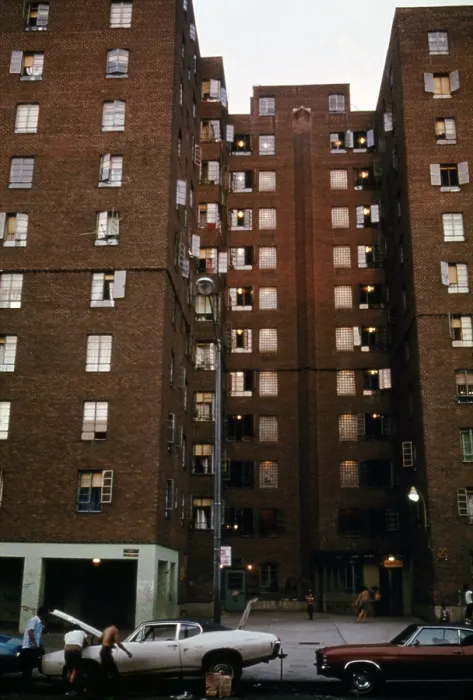 Framed Print : Avenue D housing project in Manhattan's Lower East Side was populated by African Americans Hispanics and low income whites in the 1970s. Ca. 1973-75