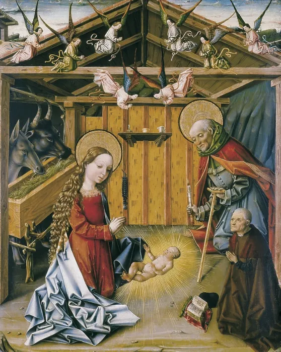 Framed Print : Avila, Master of (15th century). Triptych depting the Birth of Christ. Late 15th c. Apparently this painter's name was Garcia del Barco