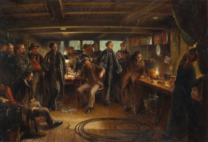 Framed Print : Awaiting the Reply, oil on canvas painting by British artist, Robert Charles Dudley