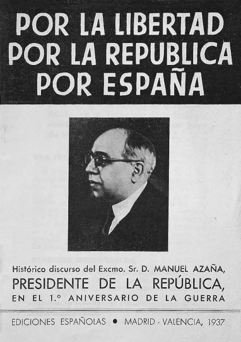 Framed Print : AZAAManuel (1880-1940). Spanish Republican politician and man of letters. President of the Republic (1936-1939). Manuel Azaa's speech 'Por la libertad. Por la Repblica