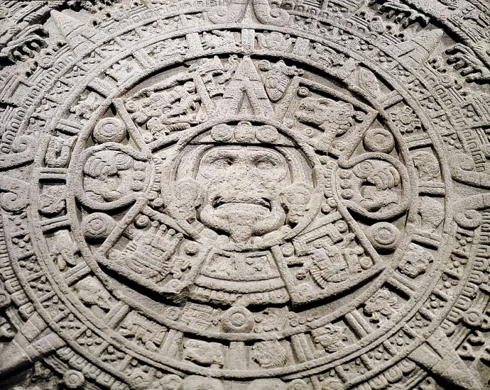 Framed Print : Aztec calendar. 1479. Basalt. Aztec art. Relief on rock. MEXICO. Mexico City. National Museum of Anthropology. Proc: MEXICO. Mexico City. Tenochtitln