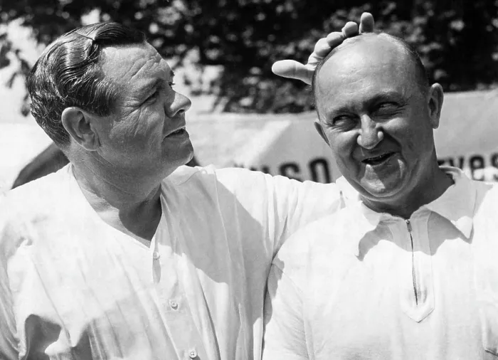 Framed Print : Babe Ruth, and Ty Cobb, circa 1941. Courtesy: CSU Archives / Everett Collection