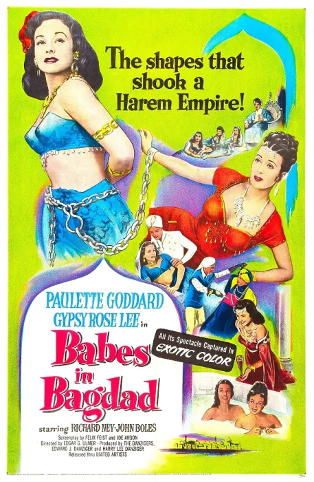 Framed Print : BABES IN BAGDAD, US poster, from left: Paulette Goddard, Gypsy Rose Lee, 1952