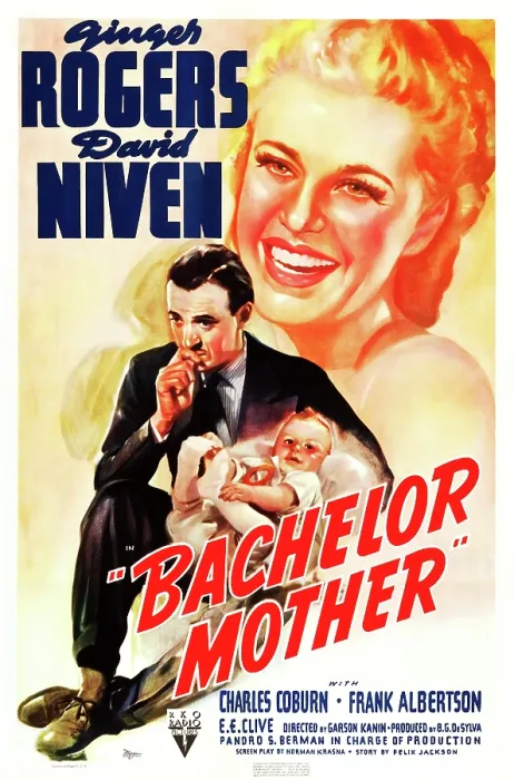 Framed Print : BACHELOR MOTHER, US poster art, from left: David Niven, Ginger Rogers, 1939